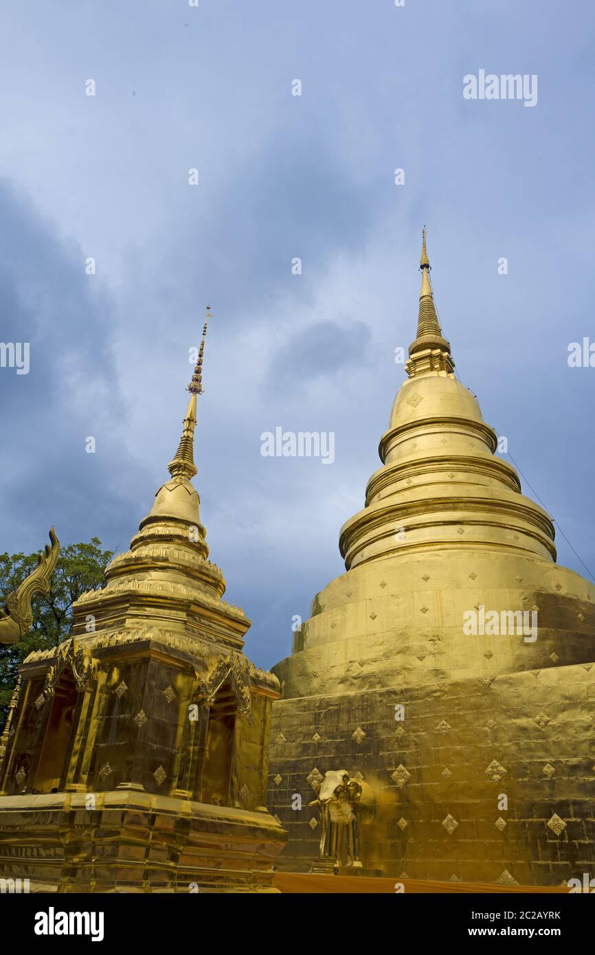 Goldener buddhistischer Tempel von Chang Mai. Stockfoto