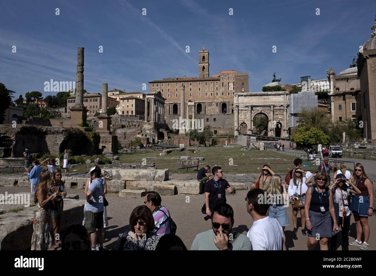 Römisches Forum archäologische Stätte, in Rom, Italien Stockfoto