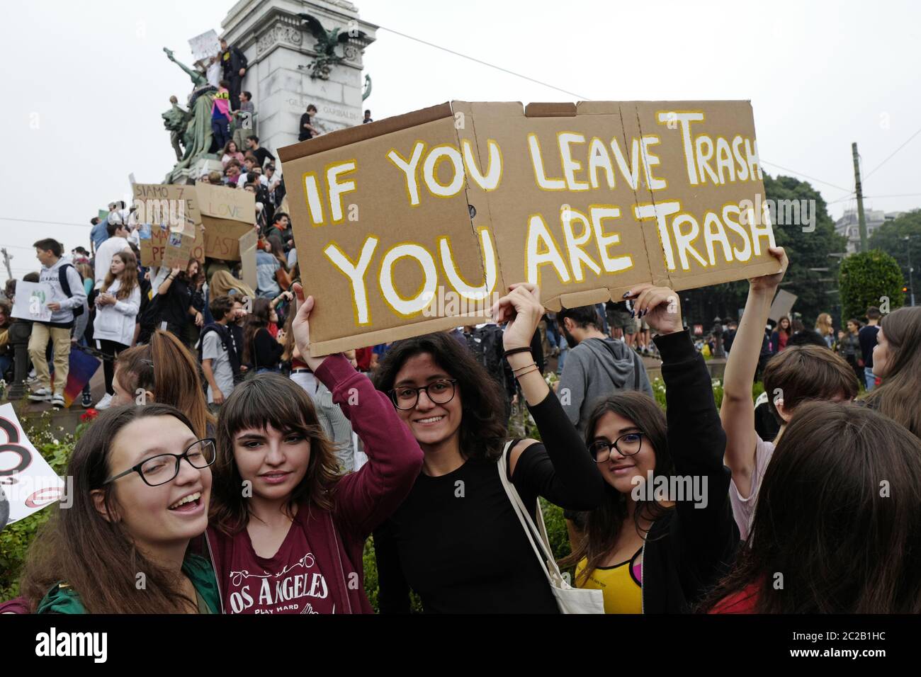 Studentenstreik Freitag für die Zukunft, internationaler Streik gegen die globale Erwärmung, in Mailand, September 2019. Stockfoto