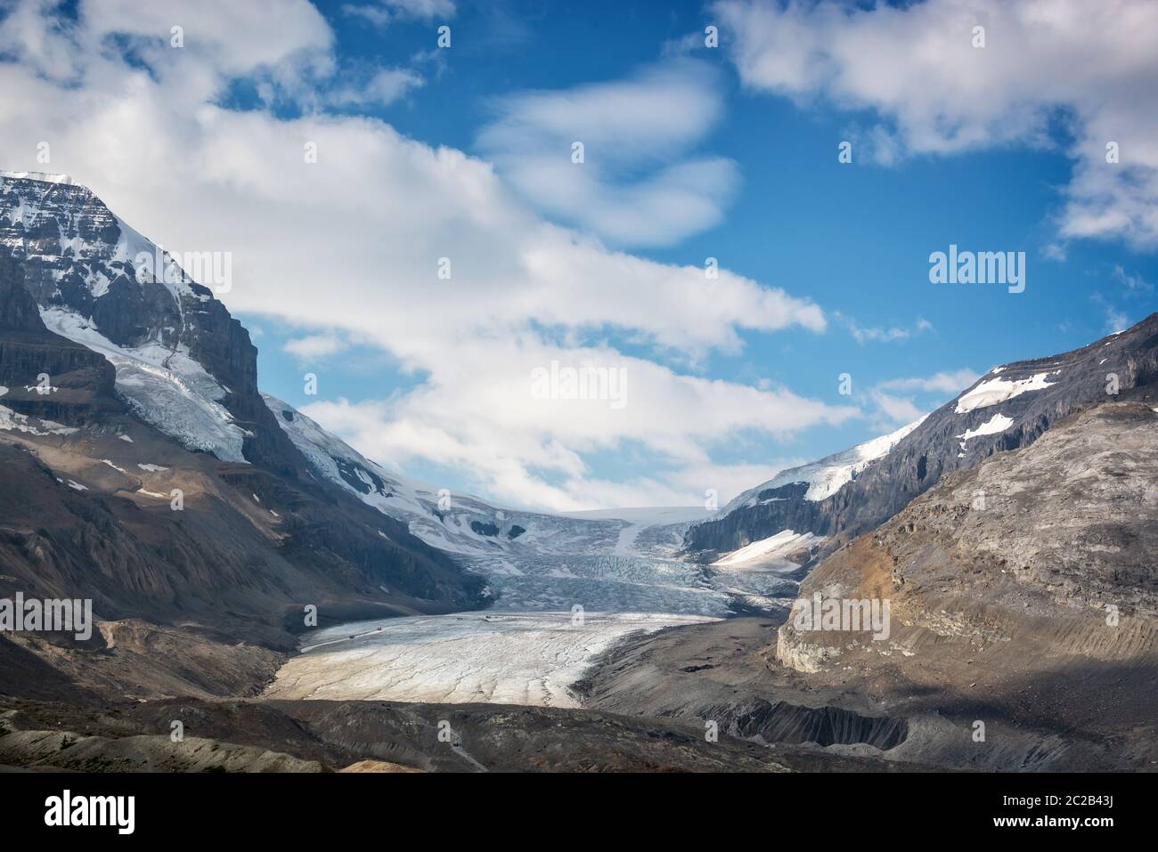 Athabasca Gletscher im Columbia Icefield, Jasper Nationalpark, Rocky Mountains, Alberta, Kanada Stockfoto