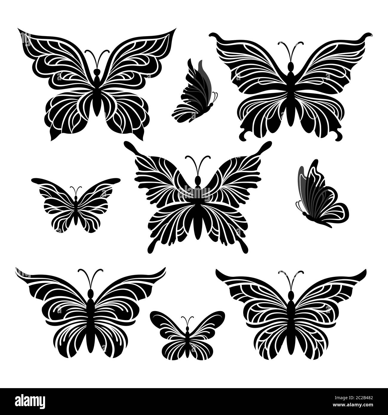 Schmetterlinge Piktogramme Stockfoto