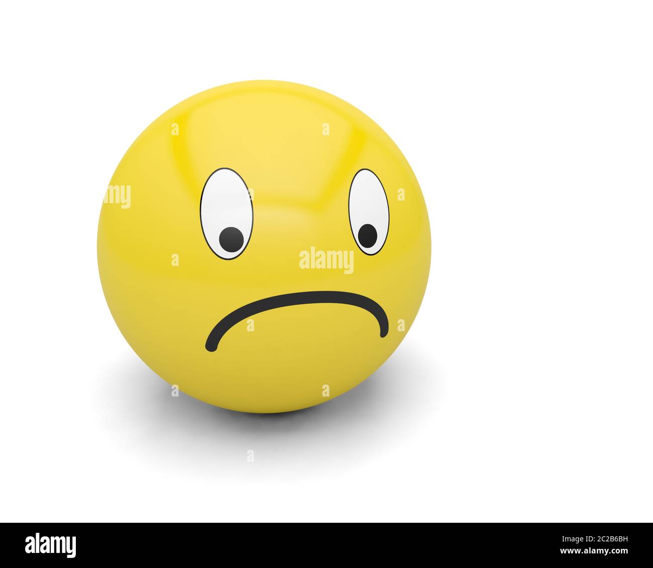 Smiley traurig Emotion Symbol Gesicht Kopf Cartoon Emoticon 3D Stockfoto