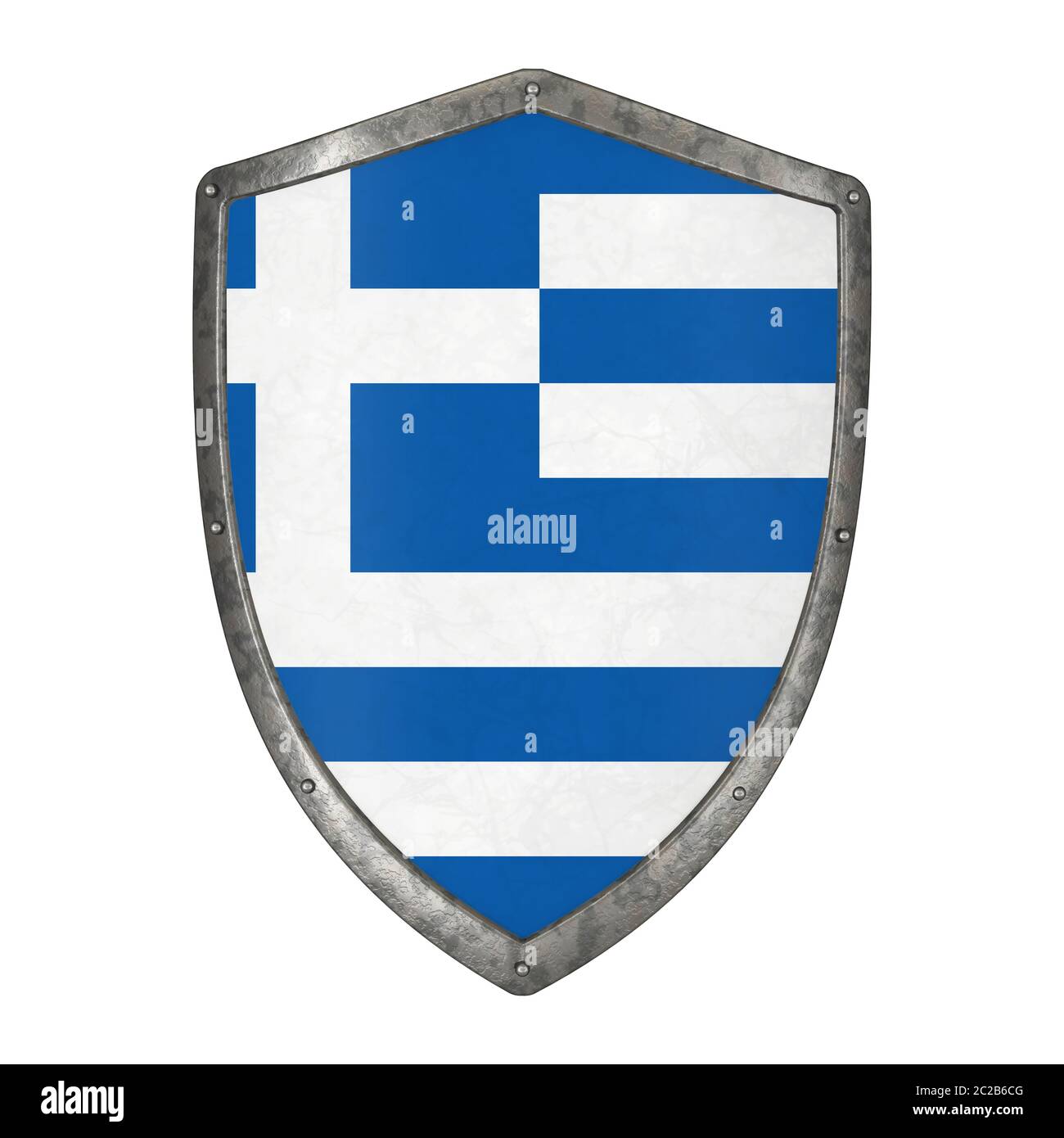 Schild Flagge griechenland griechisches Emblem Land Staat Form 3D Stockfoto
