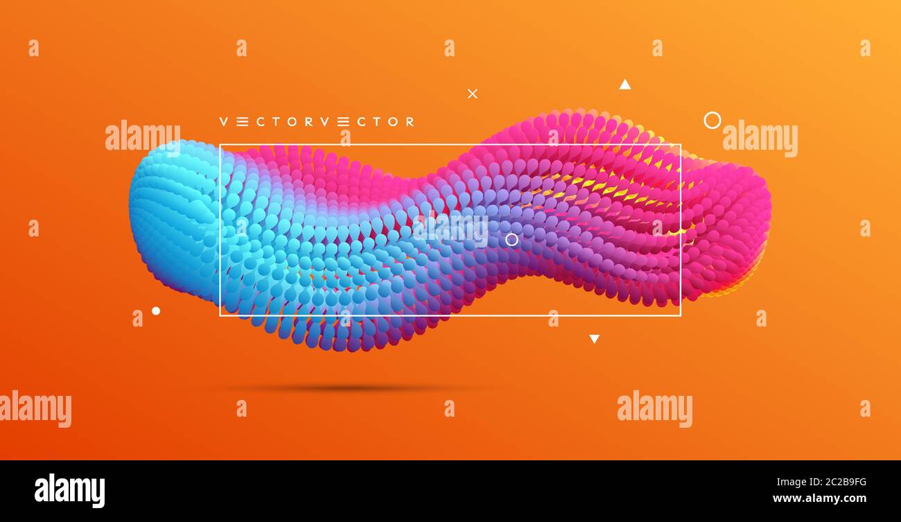 Abstrakter Hintergrund mit dynamischen Partikeln. 3d-Vektorgrafik für Wissenschaft oder Design. Stock Vektor