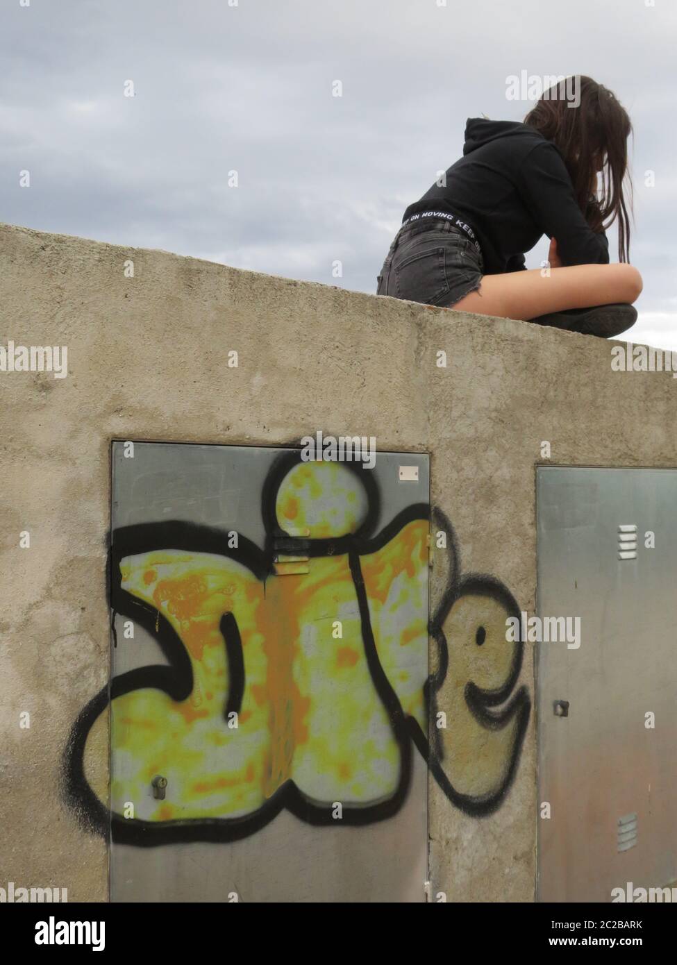 Graffiti Mädchen Stockfoto
