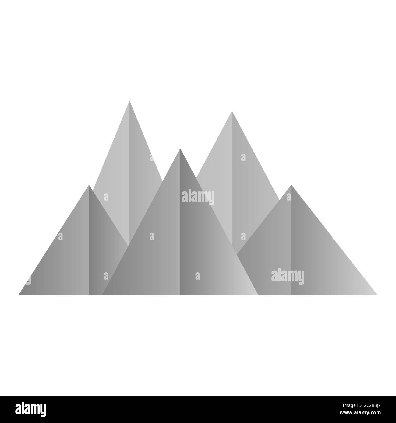 White Mountains Low Poly Stil. Polygonale Formen. Vektor-isolierte Illustration Stock Vektor