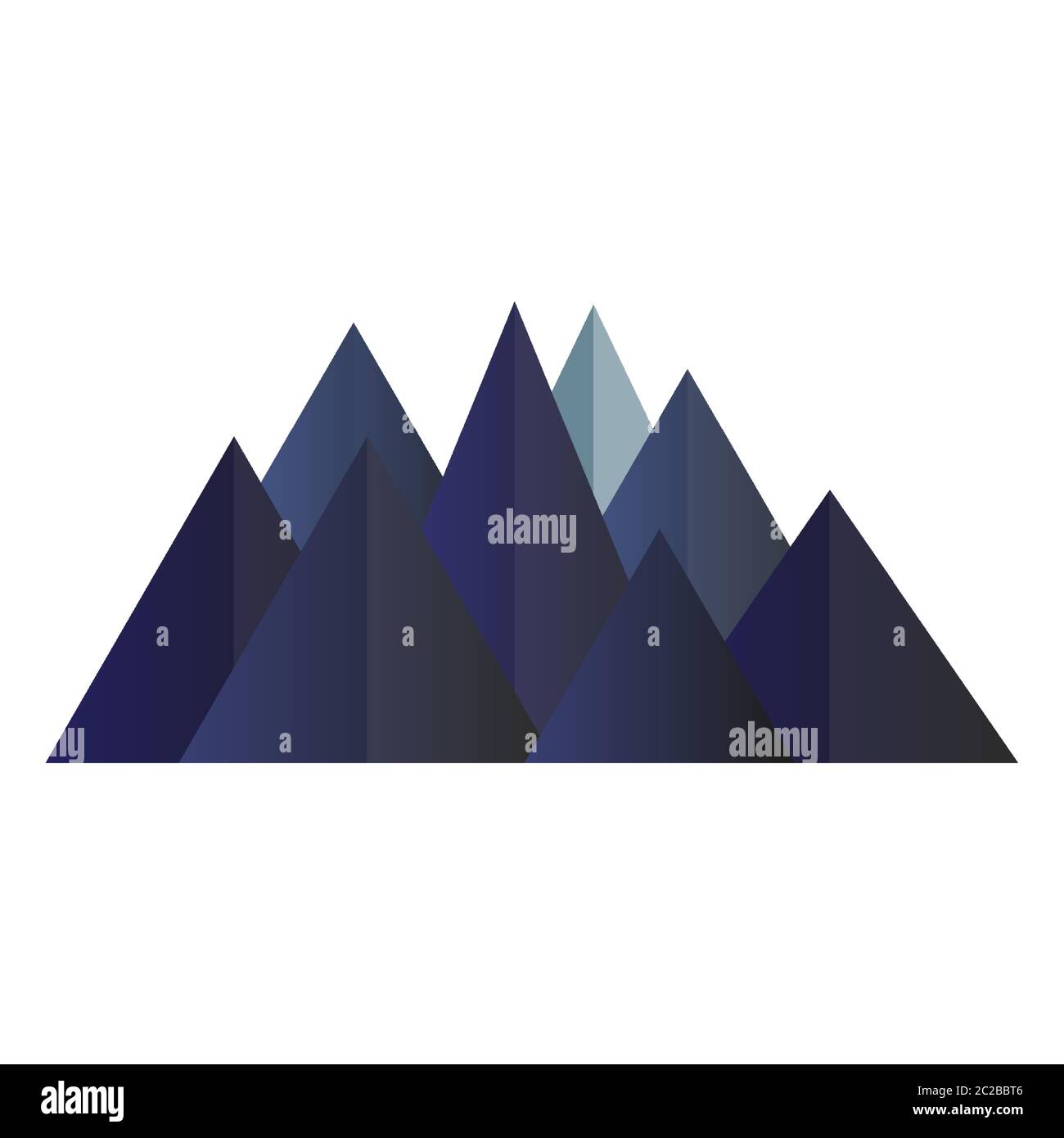Blue Mountains Low-Poly-Stil. Polygonale Formen. Vektor-isolierte Illustration Stock Vektor