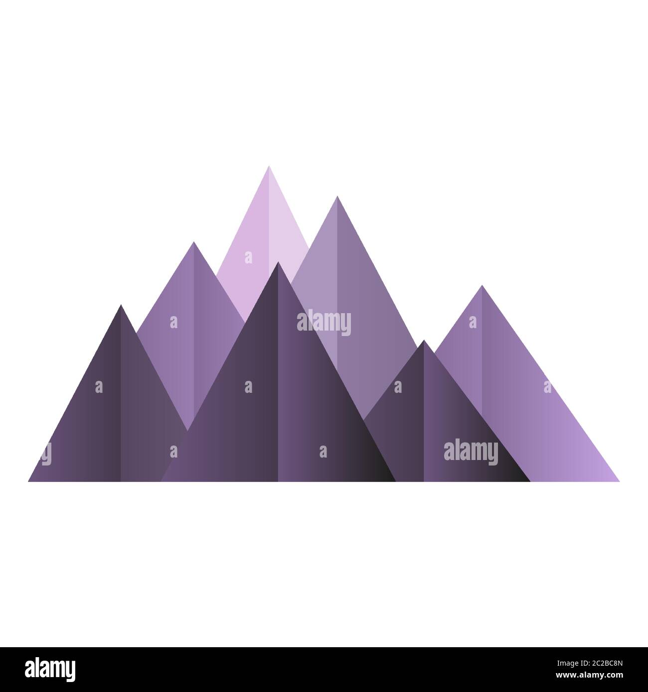 Purple Mountains Low Poly Stil. Polygonale Formen. Vektor-isolierte Illustration Stock Vektor