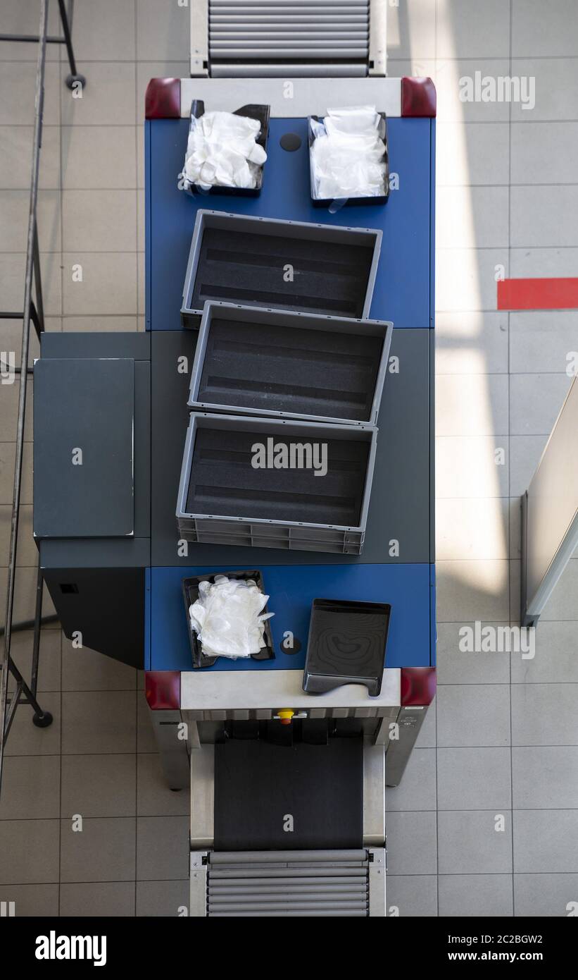 Gepäckscanner-Sicherheitskontrolle Stockfoto