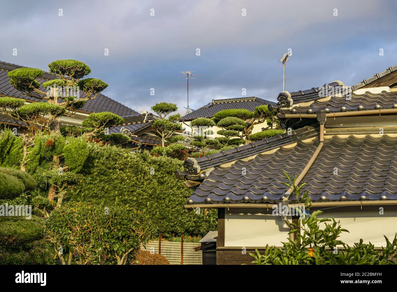 Traditionelle Häuser, Yamaguchi Präfektur, Japan Stockfoto