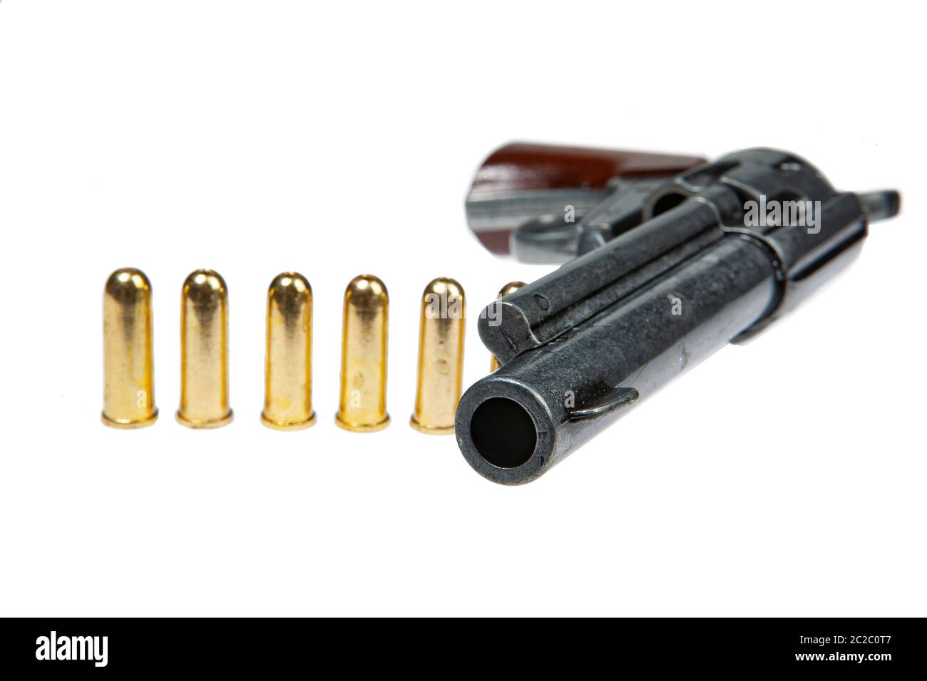 Alte Revolver Und Kartuschen Stockfoto