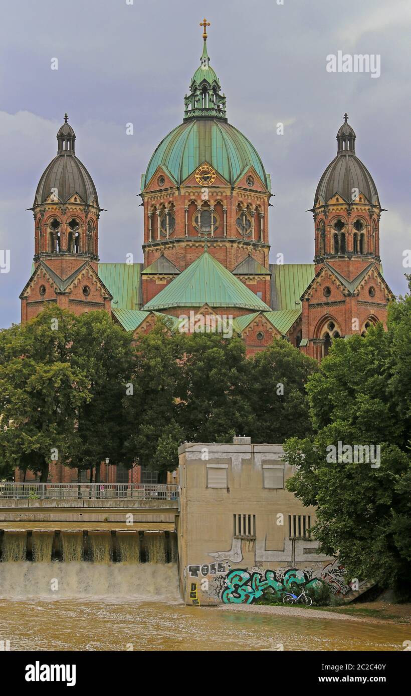 Evangelische St.-Lukas-Kirche in München Stockfoto