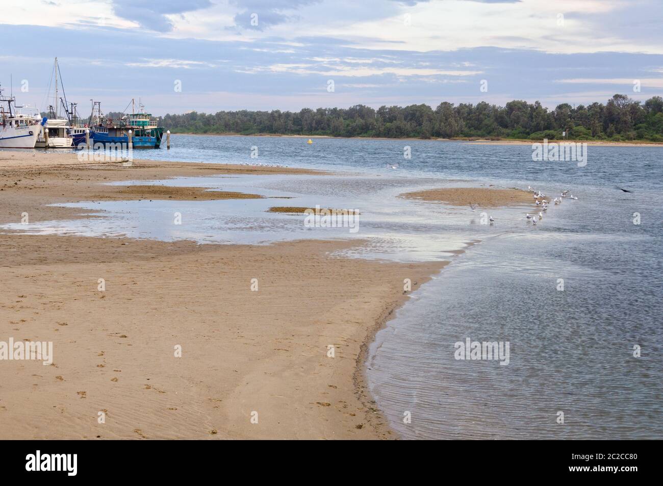 Herbst am späten Nachmittag an der Cunninghame Arm der Gippsland Lakes - Lakes Entrance, Victoria, Australien Stockfoto