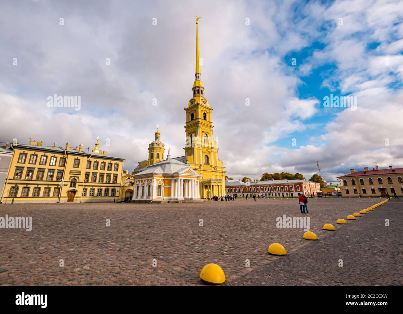 Botnyy Haus und Peter und Paul Kathedrale Kirchturm, Peter und Paul Festung, St. Petersburg, Russland Stockfoto