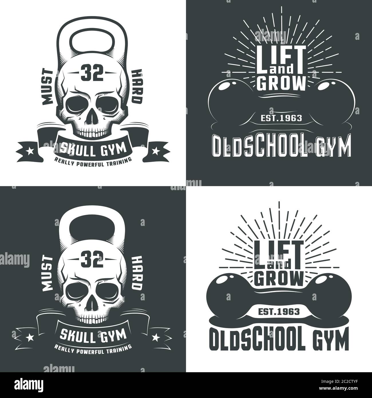 Logos für den athletischen Fitnessclub Stock Vektor