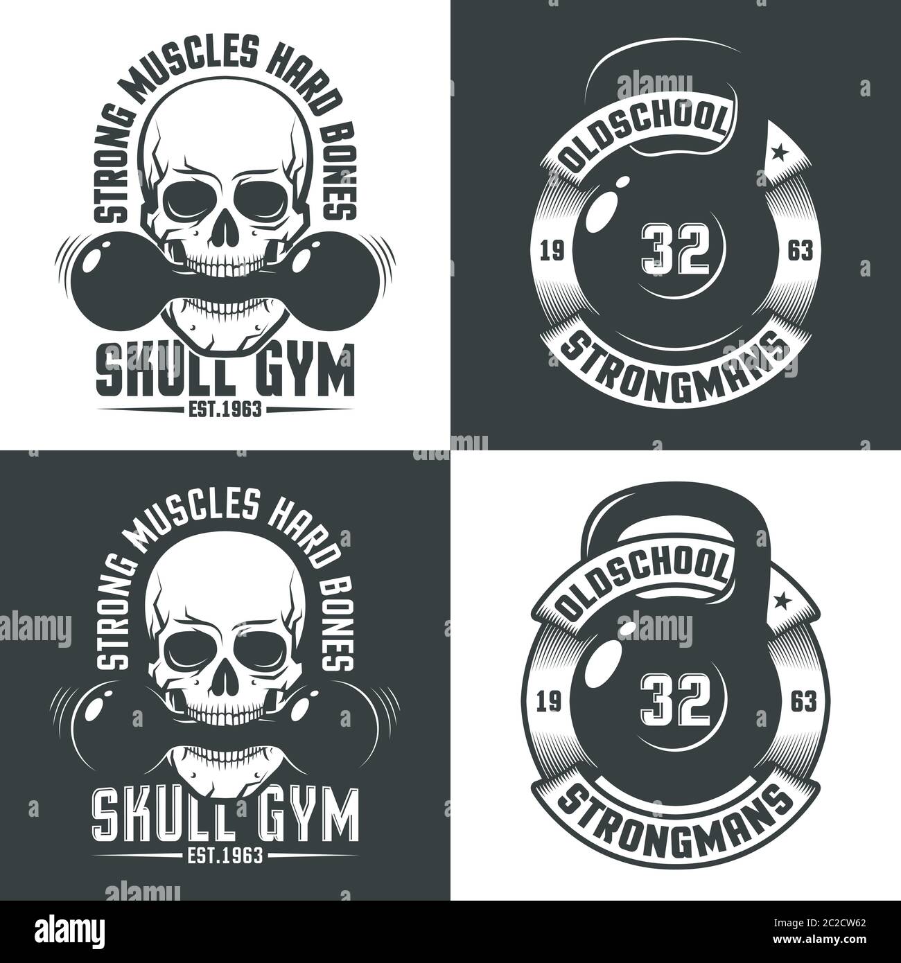 Retro-Logos für das Fitnessstudio Stock Vektor