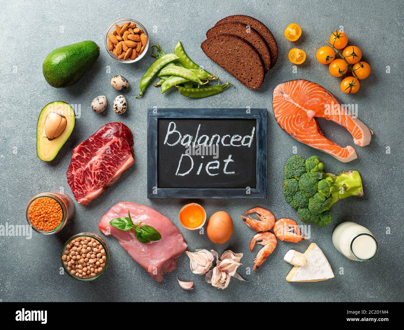 Ausgewogene Ernährung Konzept Stockfoto