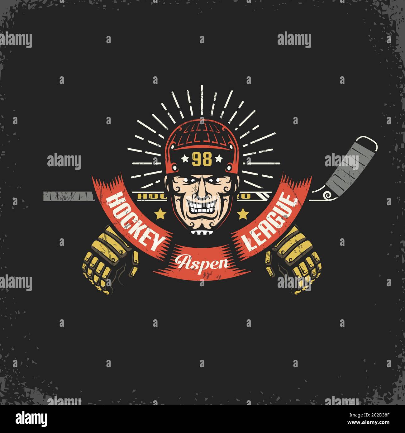 Retro-Hockey-Logo Stock Vektor