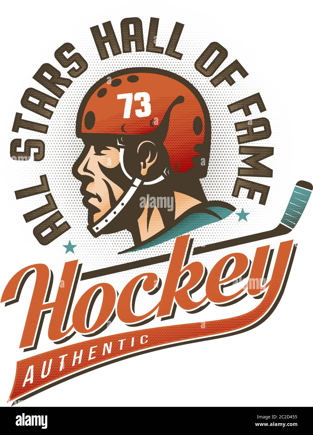 Authentisches Vintage-Hockey-Logo Stock Vektor