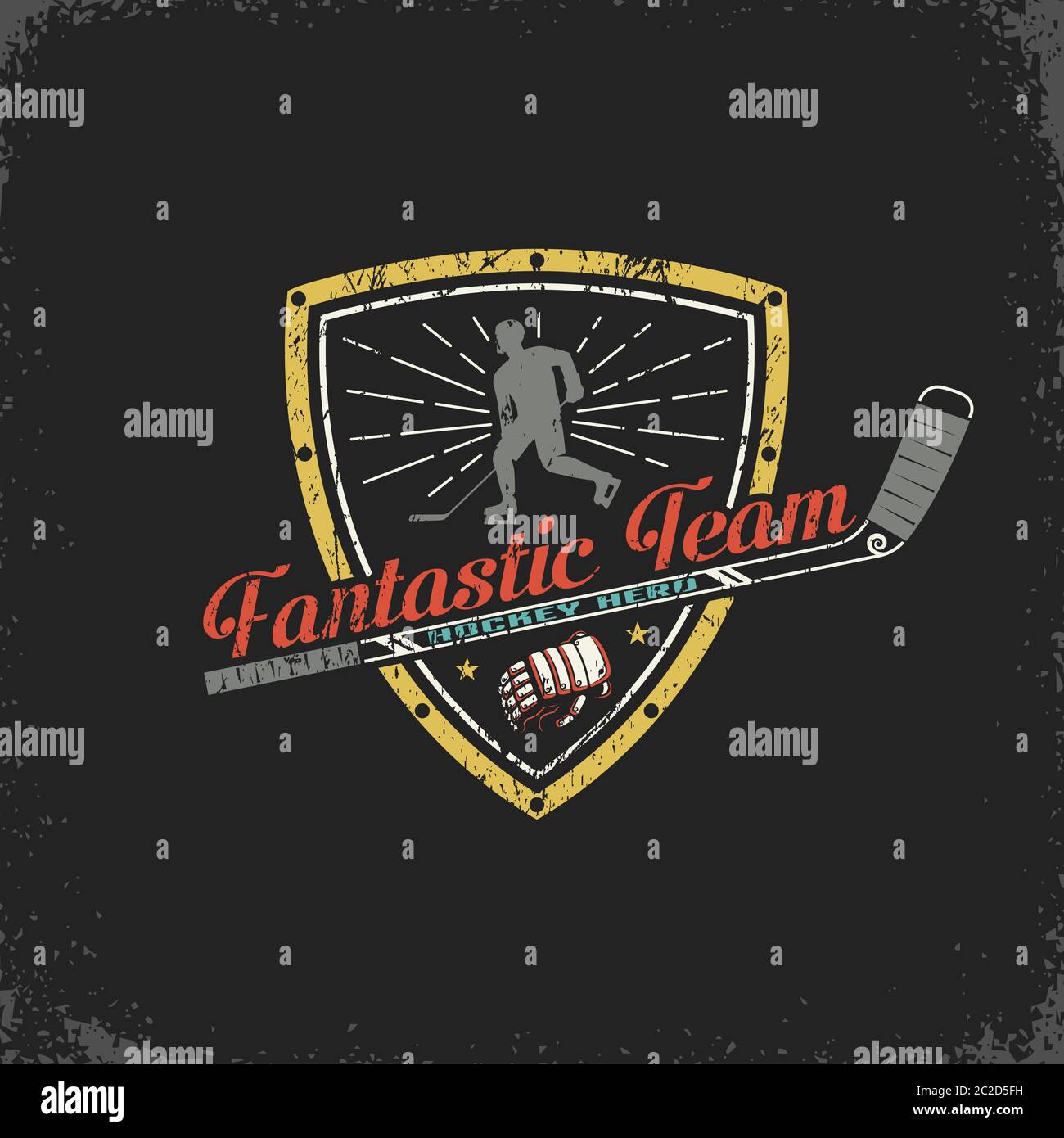 Vintage Hockey-Emblem Stock Vektor