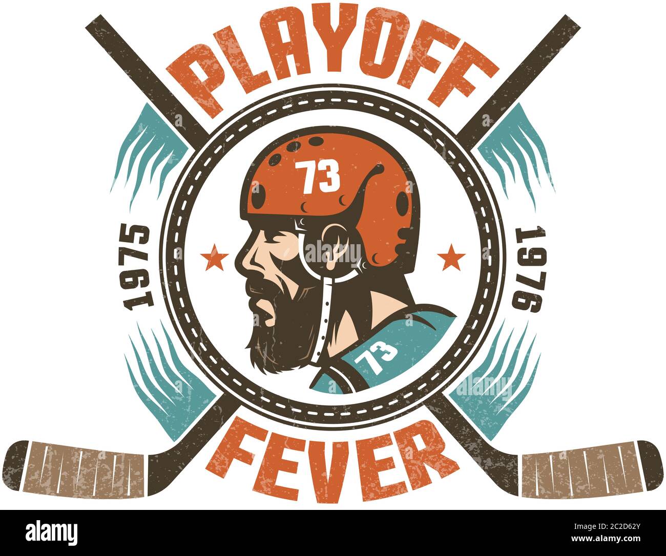 Vintage Hockey Playoff Maskottchen Stock Vektor