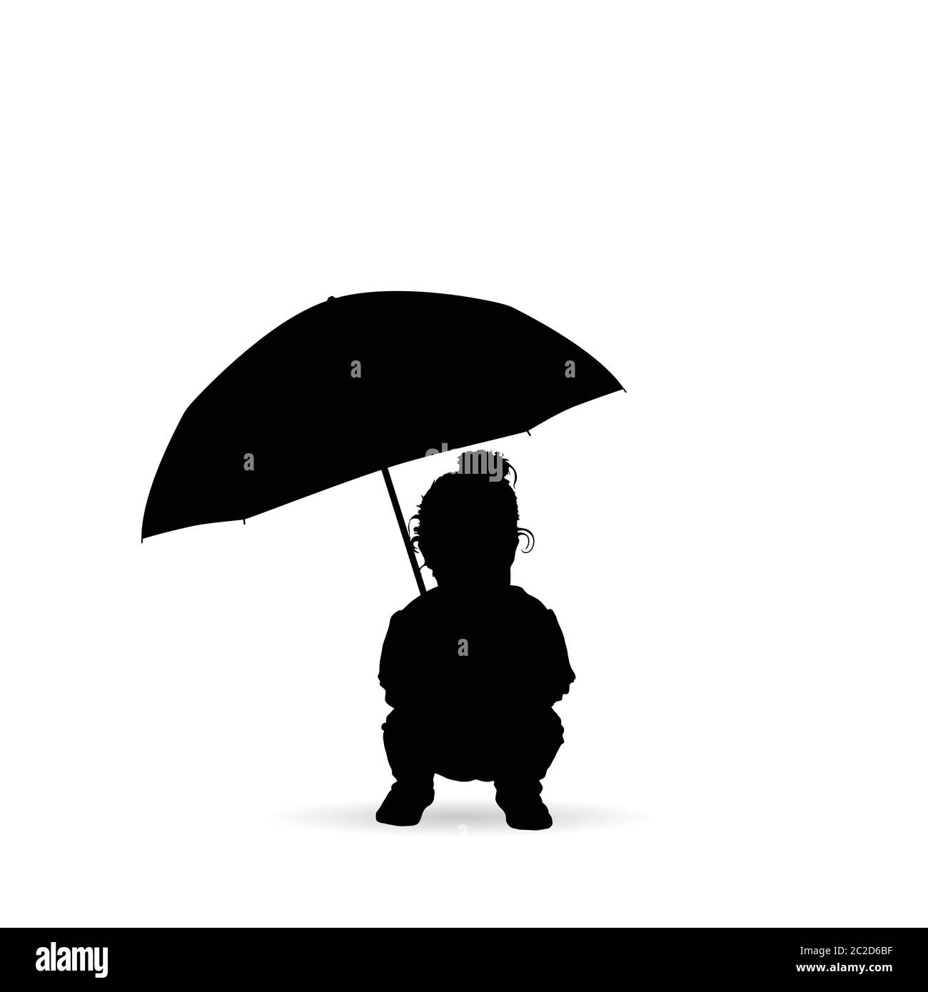 Kind ergreift und hält die Regenschirm Silhouette in schwarzer Farbe  Stock-Vektorgrafik - Alamy