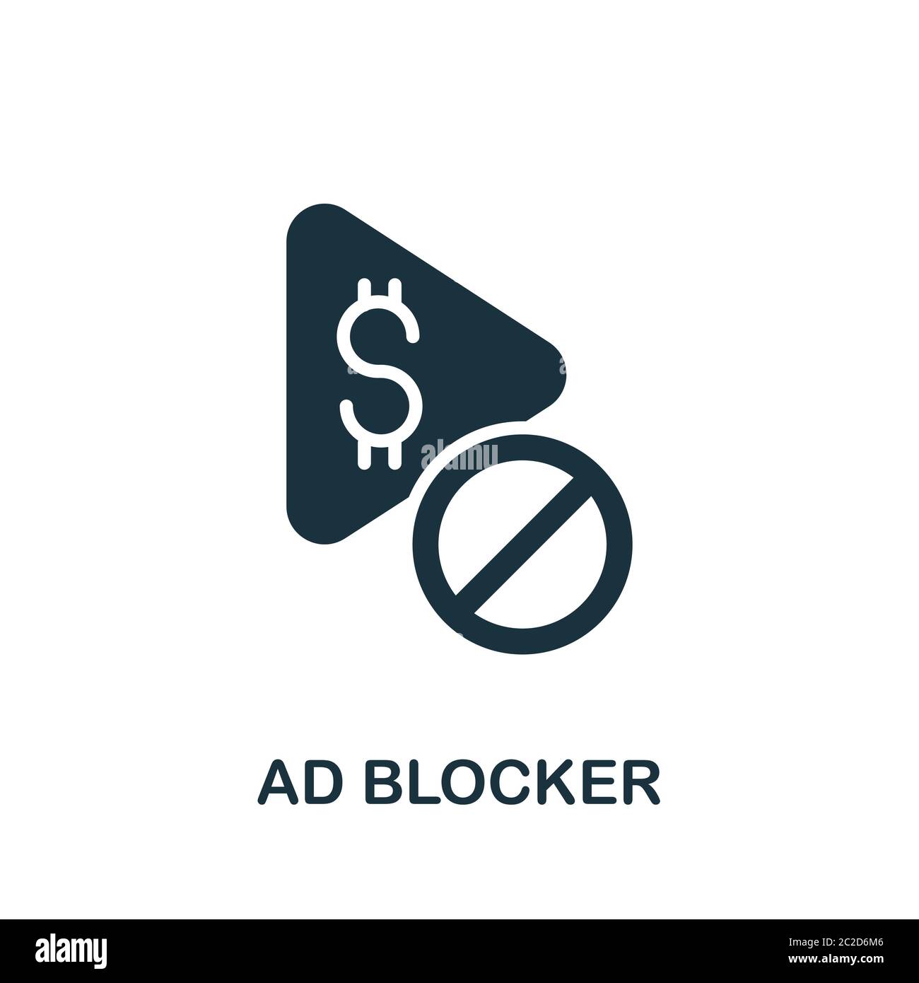 Symbol für Anzeigenblocker. Einfaches Element aus der Content-Marketing-Sammlung. Creative Ad Blocker Symbol für Web-Design, Vorlagen, Infografiken und mehr Stock Vektor