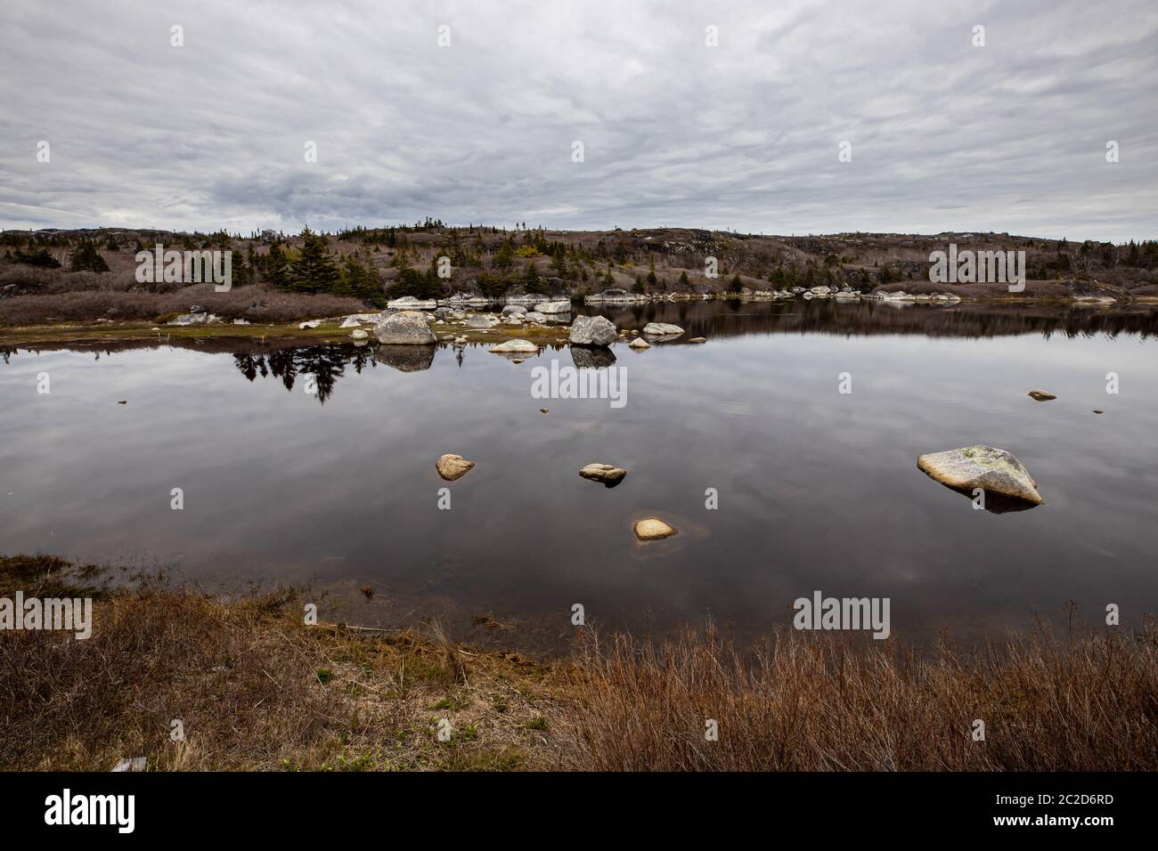 Landschaft der PeggyÂ´s Cove in Nova Scotia, Kanada Stockfoto