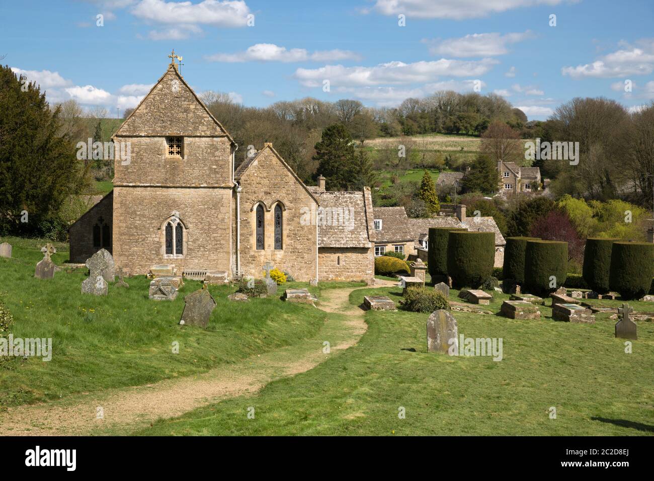St. Peter's Church, Duntisbourne Äbte, Cotswolds, Gloucestershire, England, Großbritannien, Europa Stockfoto