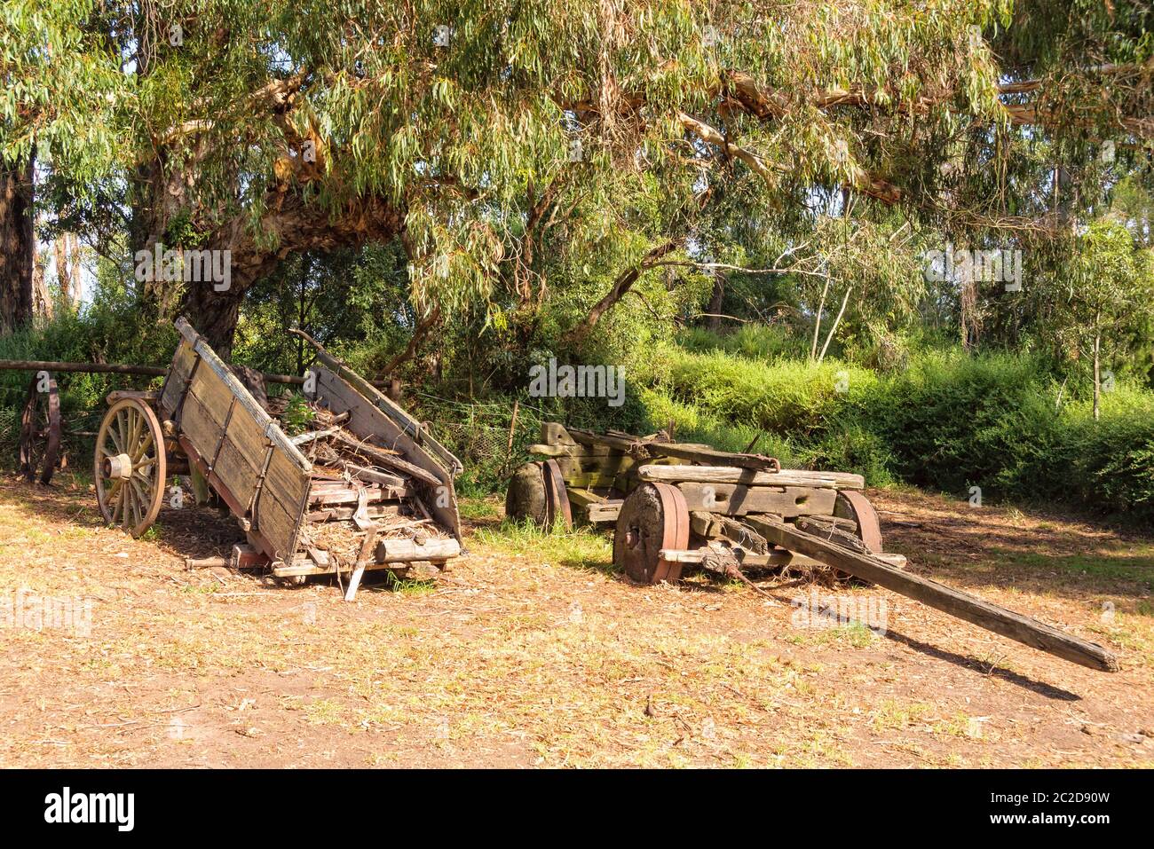 Alter Bauernhof Karren - Nyerimilang, Victoria, Australien Stockfoto
