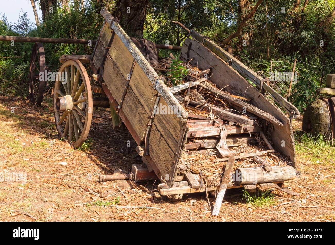 Alter Bauernhof Warenkorb - Nyerimilang, Victoria, Australien Stockfoto