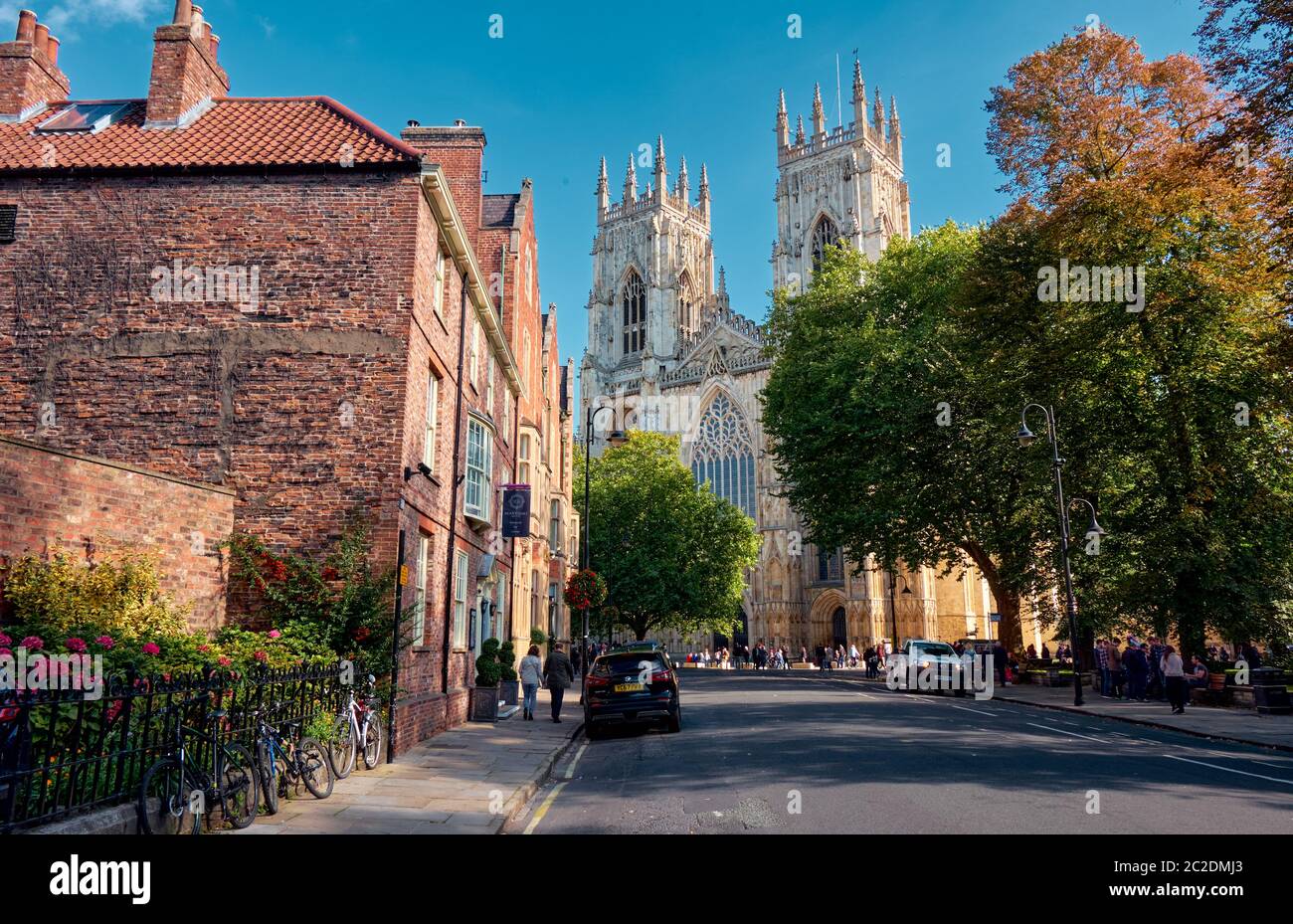 Die Landschaft um die Stadt York und York Minster, Großbritannien Stockfoto