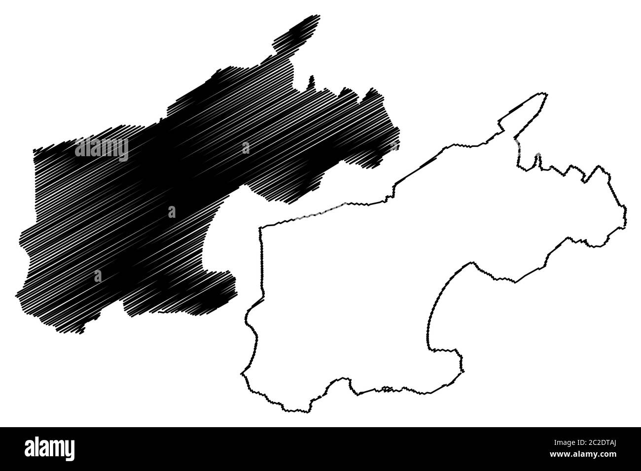 Coloane Pfarrei (Pfarreien von Macau, Macao Special Administrative Region der Volksrepublik China) Karte Vektor-Illustration, Skizze Kritzelei Lou Stock Vektor