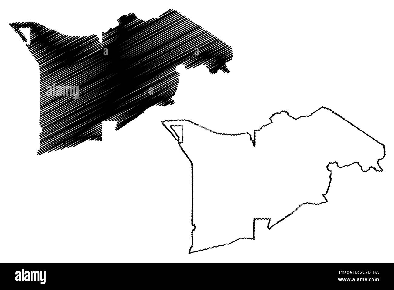 Cotai Pfarrei (Pfarreien von Macau, Macao Spezielle Verwaltungsregion der Volksrepublik China) Karte Vektor-Illustration, Skizze kritzelhaft Cotai Stock Vektor