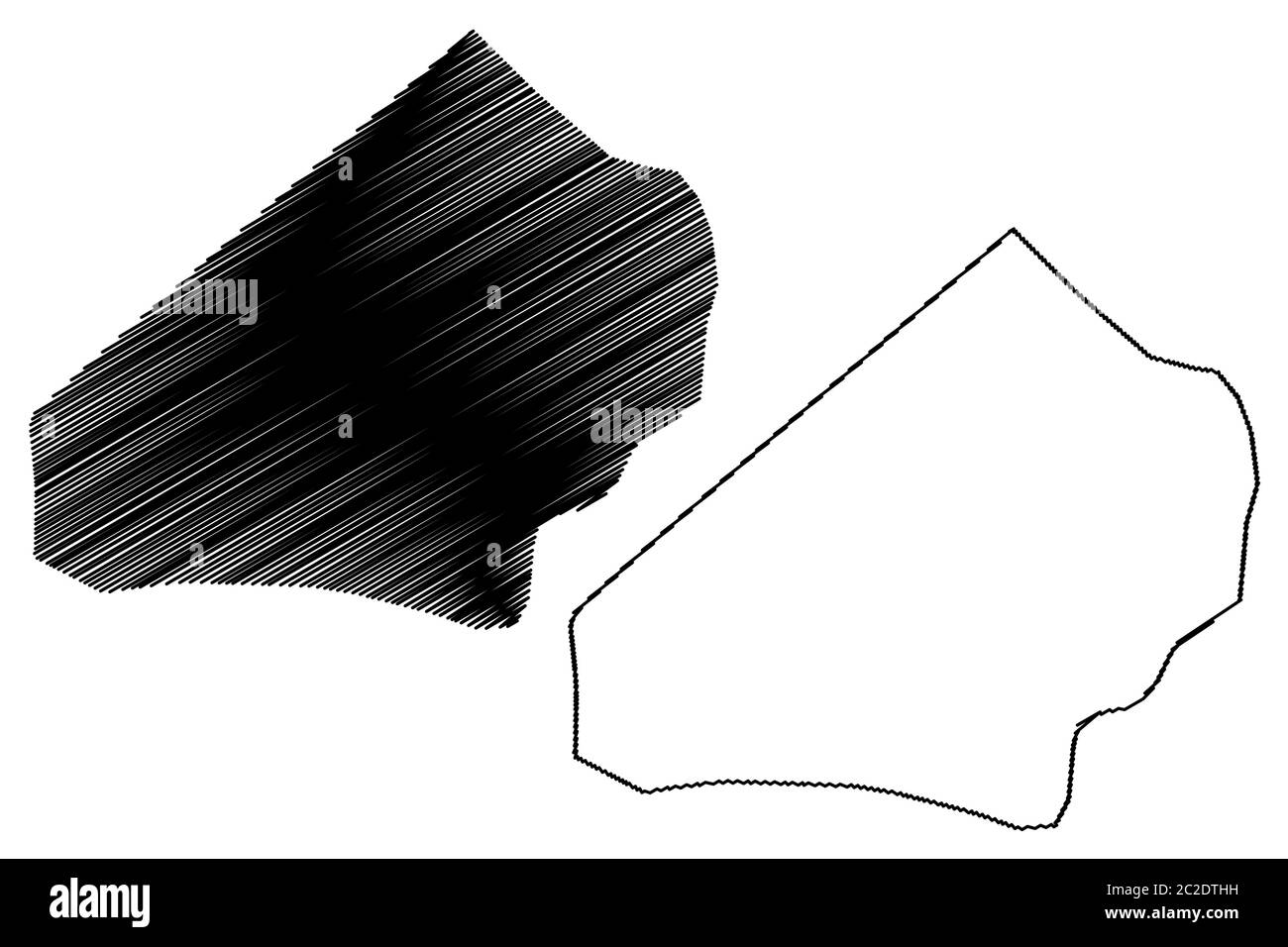 Sao Lazaro Pfarrei (Pfarreien von Macau, Macao Spezielle Verwaltungsregion der Volksrepublik China) Karte Vektor-Illustration, Skizze Scribble S Stock Vektor