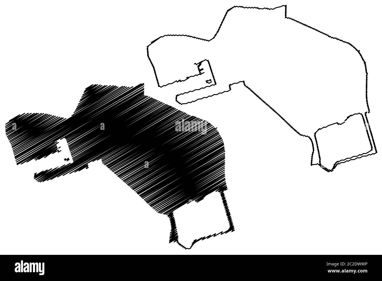 Nossa Senhora de Fatima Pfarrei (Pfarreien von Macau, Macao Spezielle Verwaltungsregion der Volksrepublik China) Karte Vektor-Illustration, scri Stock Vektor