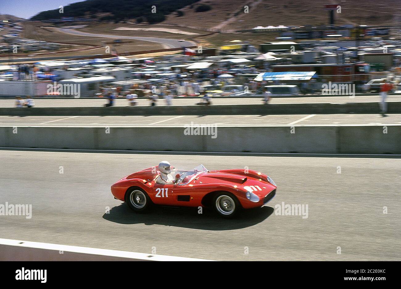 Ferrari-Sportwagen der 1950er Jahre bei den Monterey Historic Automobile Races Laguna Seca California 1987. Stockfoto