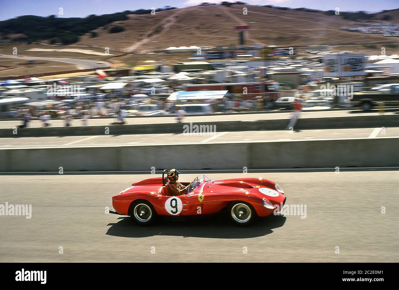 Ferrari-Sportwagen der 1950er Jahre bei den Monterey Historic Automobile Races Laguna Seca California 1987. Stockfoto