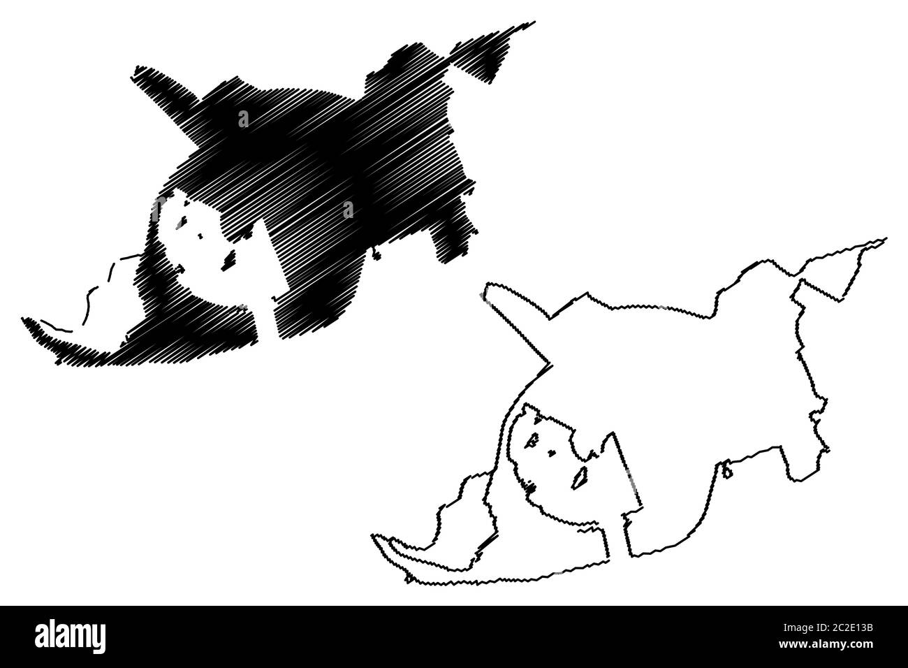 SE Pfarrei (Pfarreien von Macau, Macao Special Administrative Region der Volksrepublik China) Karte Vektor-Illustration, Skizze Scribble SE Karte Stock Vektor