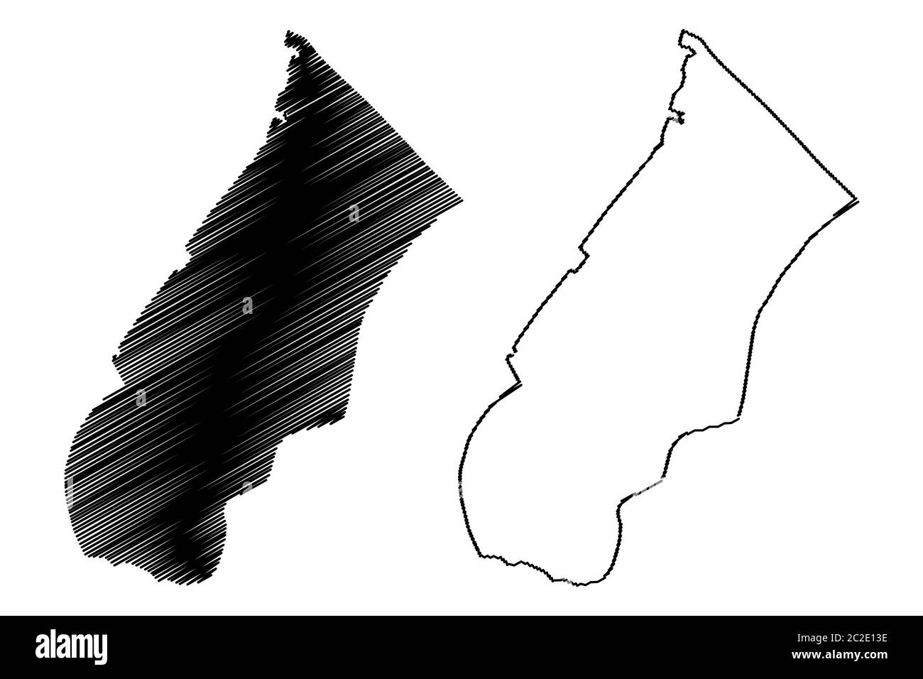 Sao Lourenco Pfarrei (Pfarreien von Macau, Macao Spezielle Verwaltungsregion der Volksrepublik China) Karte Vektor-Illustration, Skizze kritzelbar Stock Vektor