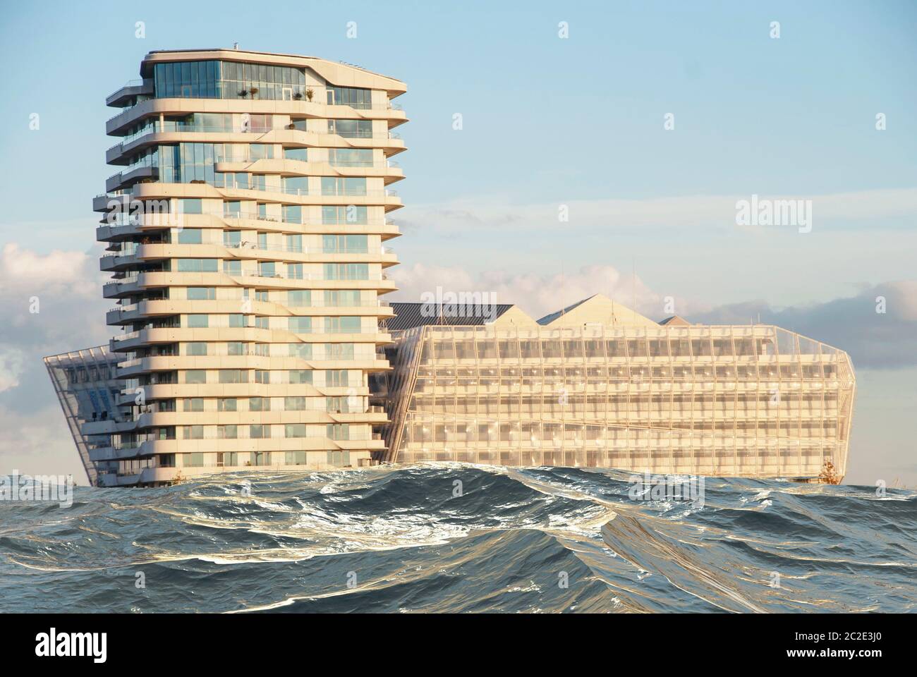 Hamburg in der Zukunft Stockfoto