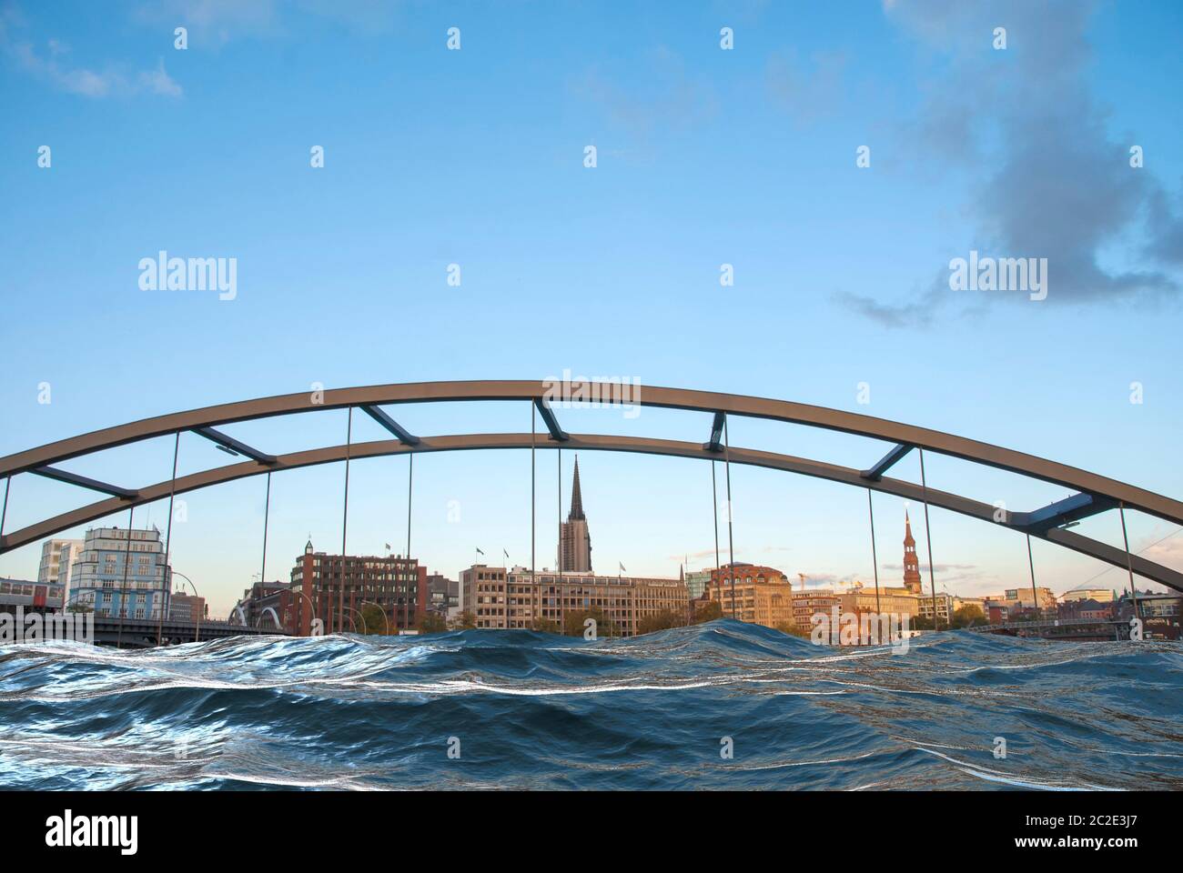 Hamburg in der Zukunft Stockfoto