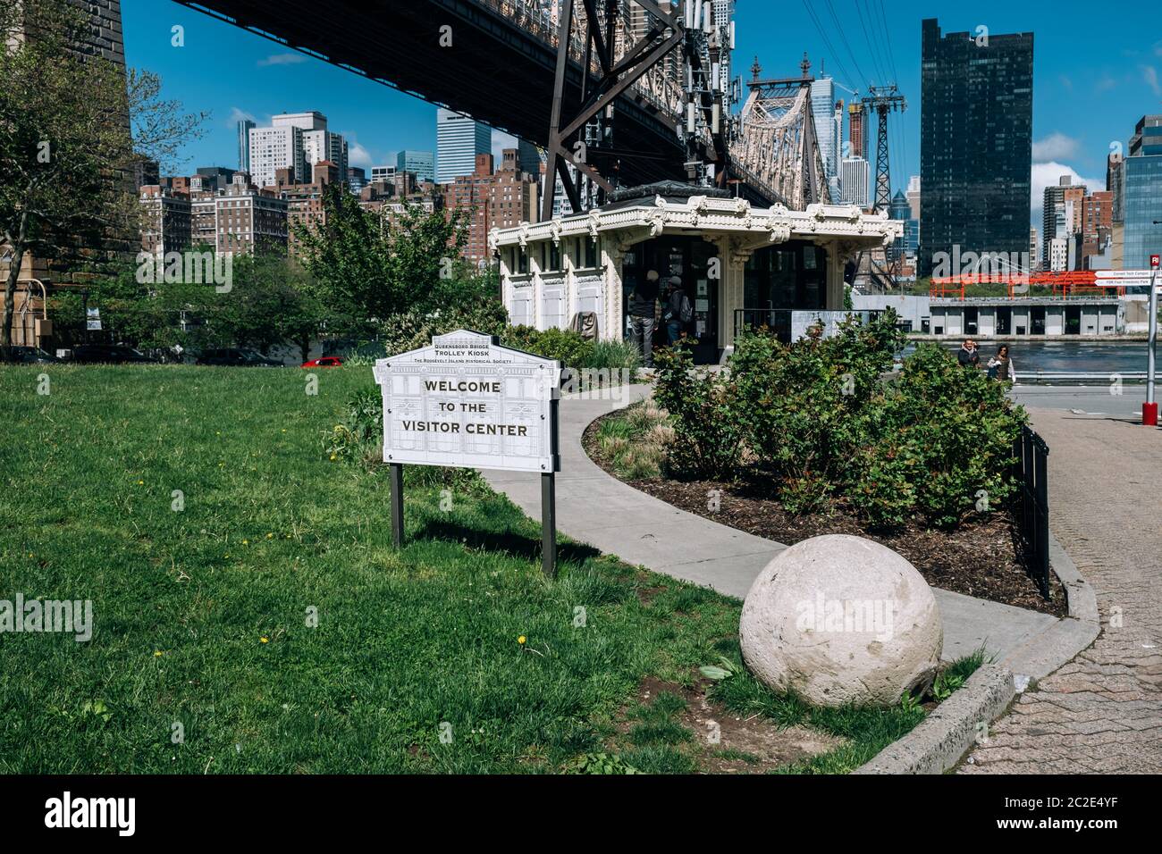Besucherzentrum von Roosevelt Island Stockfoto