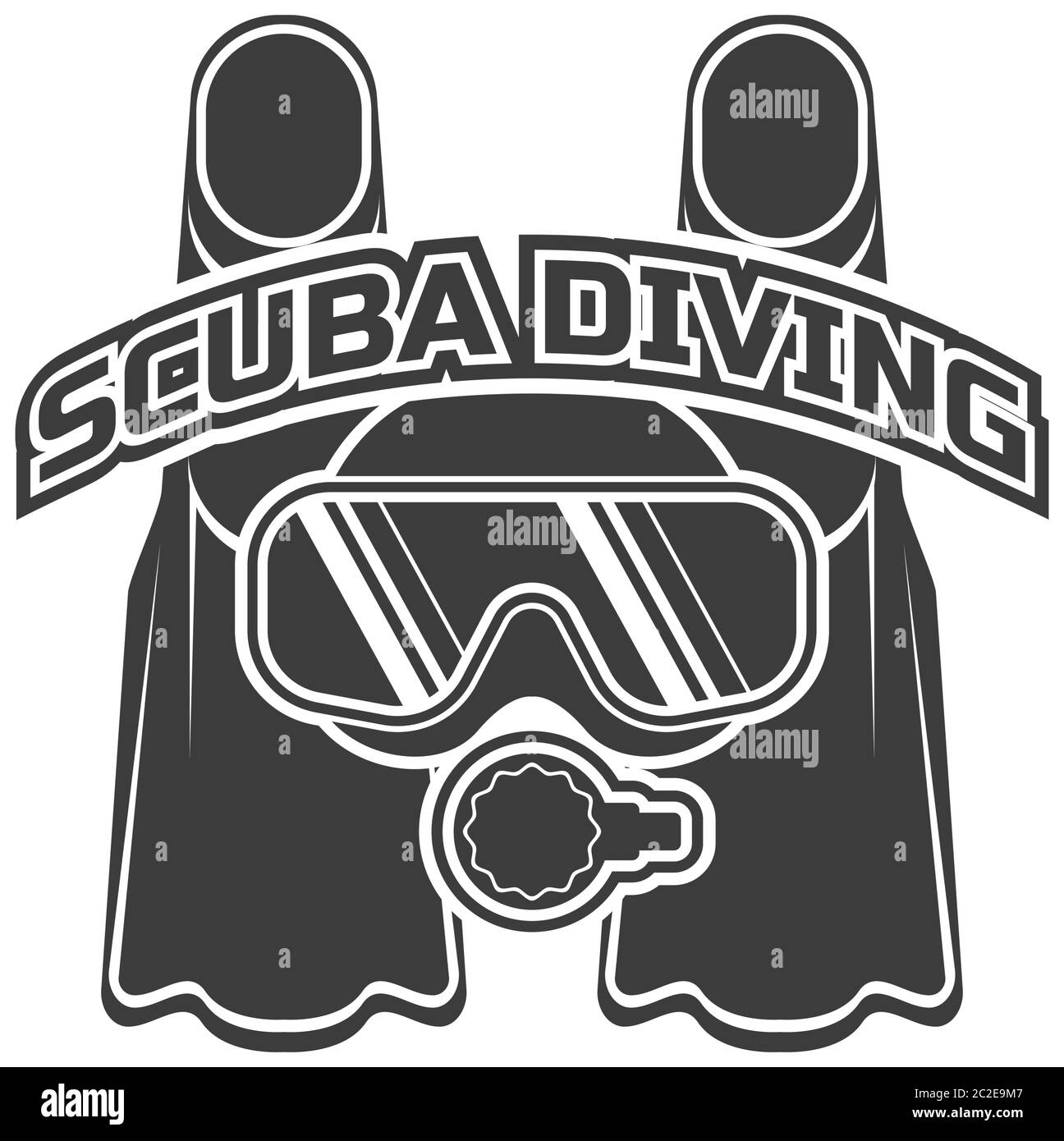 Scuba Diving Logo für Ihr Unternehmen oder Ihre Sportschule, Vektorgrafik Stock Vektor