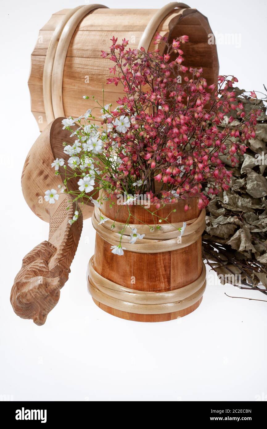 Kunstwerke Und Blumen Stockfoto