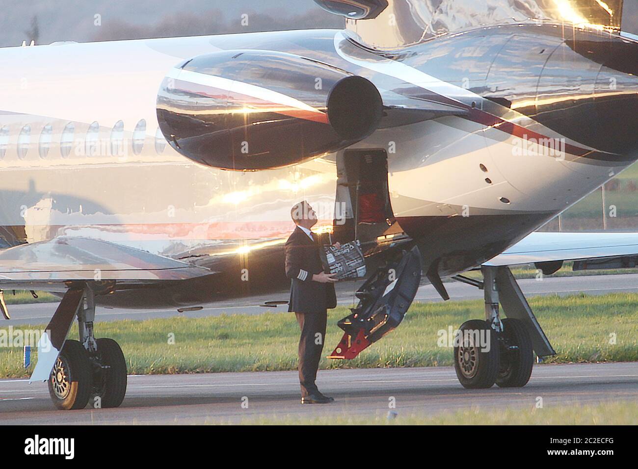 Privatjet, Glasgow Airport Stockfoto