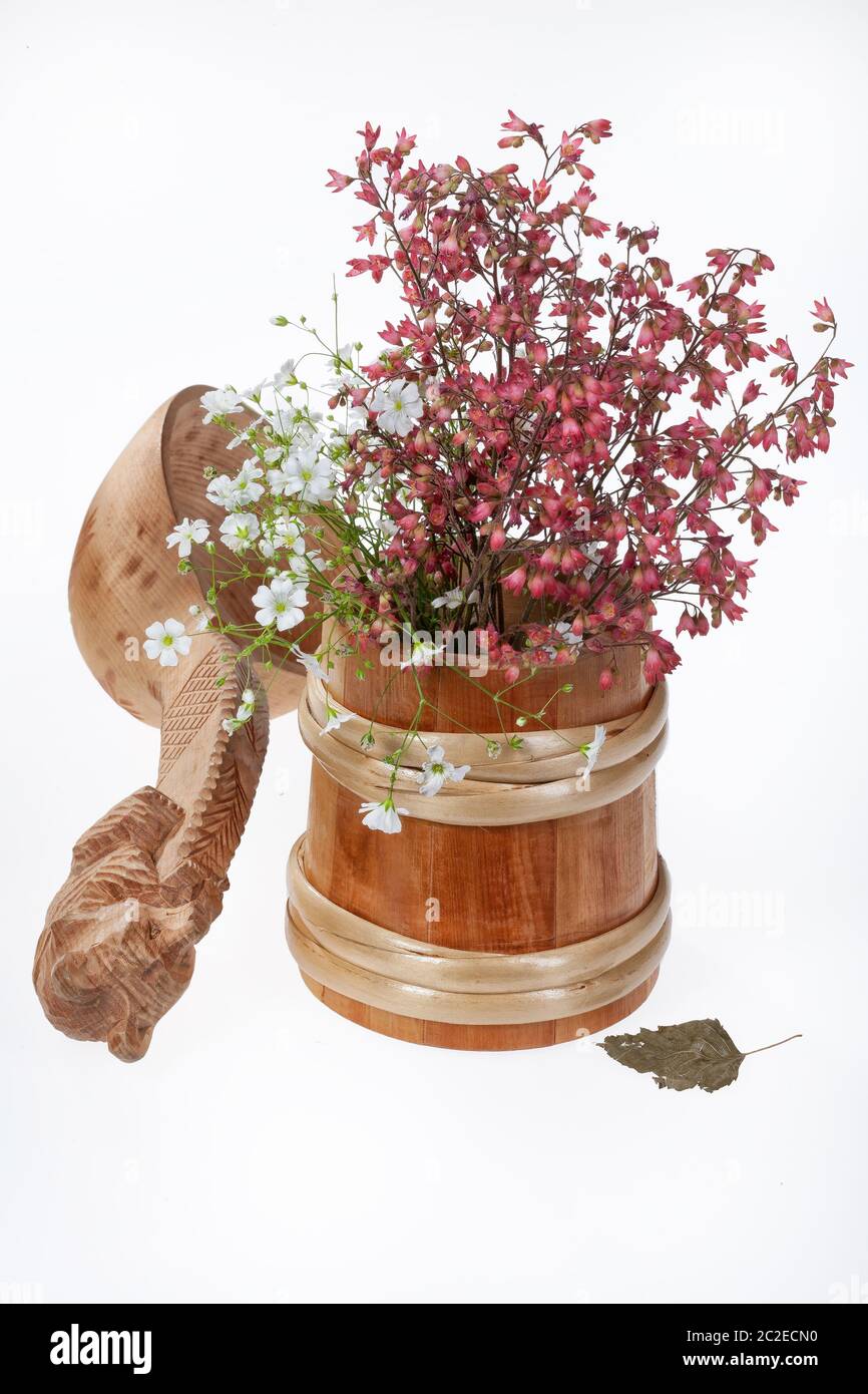 Kunstwerke Und Blumen Stockfoto