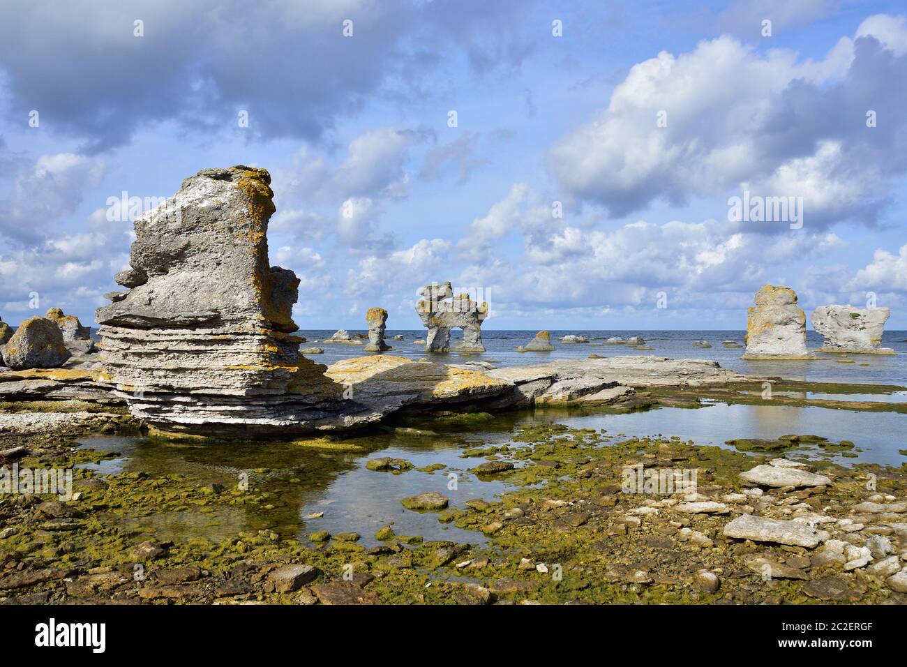 Gamla hamn in schweden auf der Insel gotland. Färöer, Geologie. Stockfoto