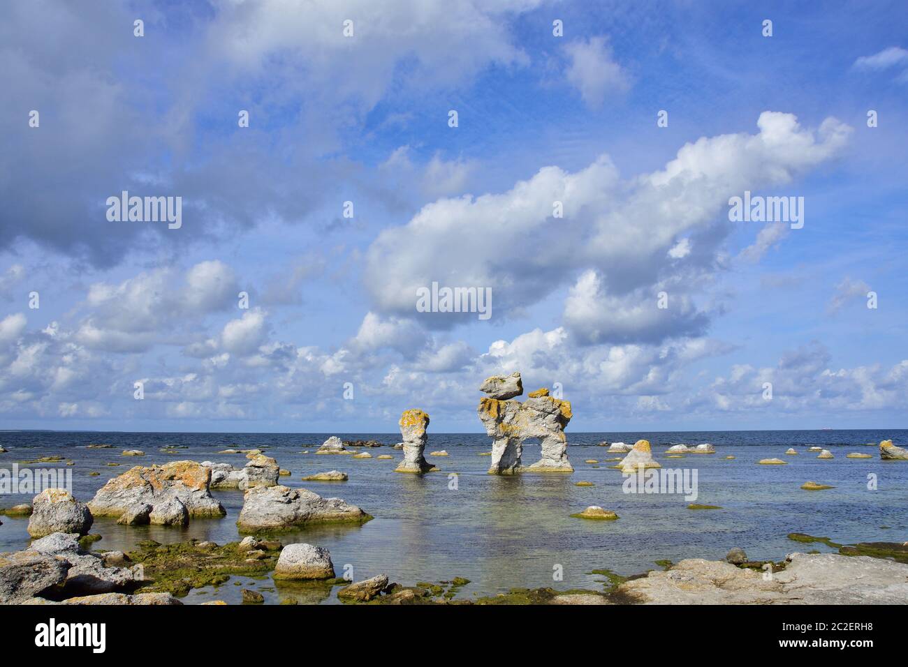 Gamla hamn in schweden auf der Insel gotland. Färöer, Geologie. Stockfoto