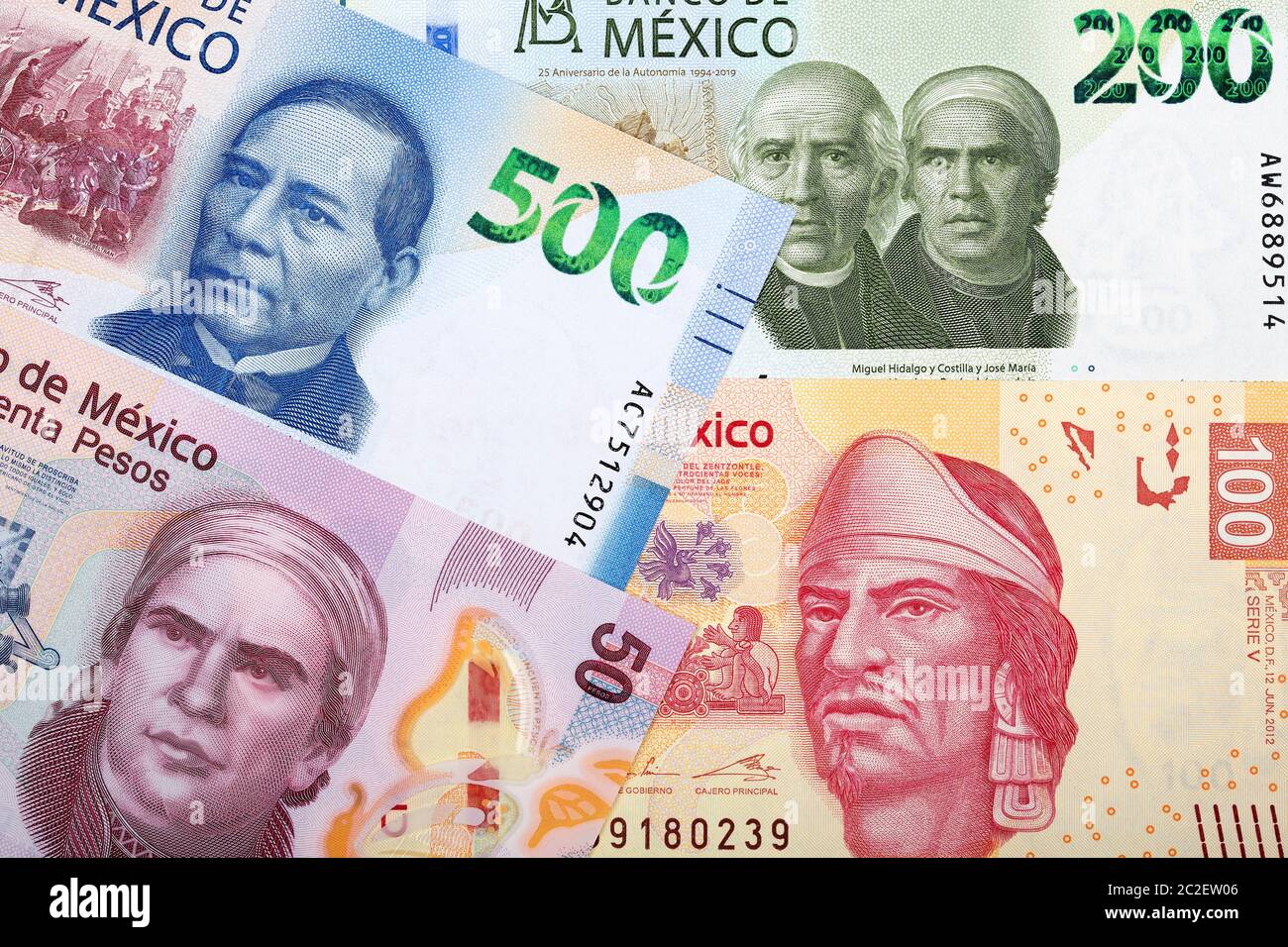 Mexikanischer Peso ein Hintergrund Stockfotografie Alamy